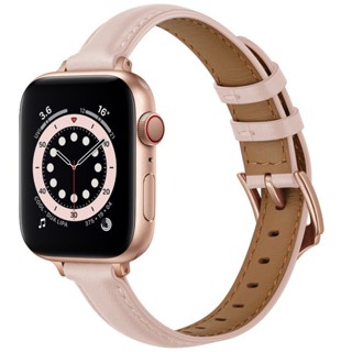 สายนาฬิกาข้อมือ สายหนังวัวแท้ ทรงสี่เหลี่ยม สําหรับ Apple Watch