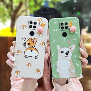 Corgi PP cute Phone Case For Redmi Note9/Redmi 10X 4G Anti-fall protective case Three-dimensional doll Skin feel silicone