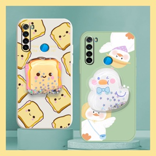 Skin feel silicone phone case Phone Case For Redmi Note8/Note8 2021 Rotatable stand The New Simplicity quicksand Cartoon