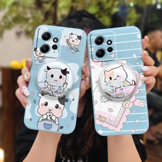 Glitter Skin feel silicone Phone Case For Redmi Note12 4G cute The New phone case ins Rotatable stand protective case