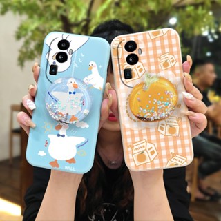 Skin feel silicone quicksand Phone Case For OPPO Reno10 Pro Liquid silicone shell Cartoon protective case