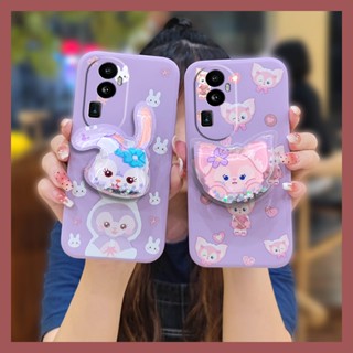 The New phone case Phone Case For OPPO Reno10 ins Anti-fall Rotatable stand Skin feel silicone quicksand