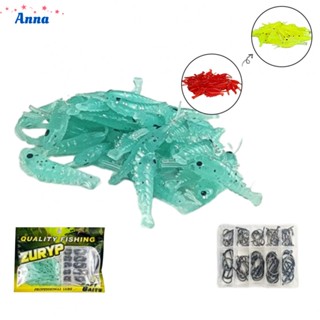 【Anna】50pcs Shrimp 100pcs Hooks Fake Bait/Soft Bait/Imitation Shrimp Bait/Soft Shrimp