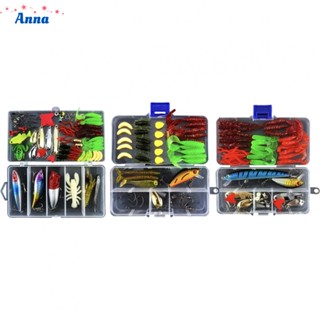 【Anna】38/54/78pcs lure bait set fishing bait set soft bait bait set artificial wobbler