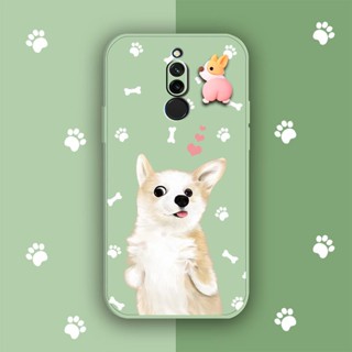 cute Corgi PP Phone Case For Redmi 8 soft shell Liquid silicone shell phone case Skin feel silicone Anti-fall Cartoon