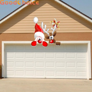Cute Christmas Garage Door Snowman Elk Floor Sticker for Festive Vibes