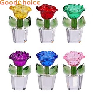 Durable Crystal Rose Ornament for Wedding Anniversary Long lasting Beauty