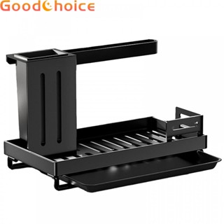 Kitchen Drain Rack Black Countertop Drain Free Punching Install Quickly