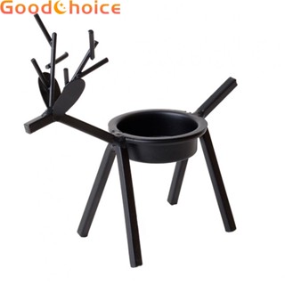 Minimalist Black Iron Candle Holder Christmas Reindeer Design Small Candle Stand