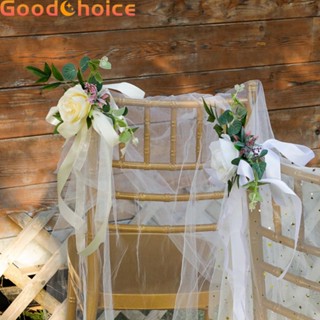 Decoration Flower Silk Flower Wedding Chair Decor White Yellow Durable