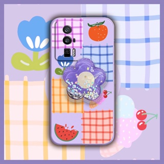 ins Glitter Phone Case For Redmi K60 Simplicity Rotatable stand quicksand Skin feel silicone cute The New Skin-friendly feel