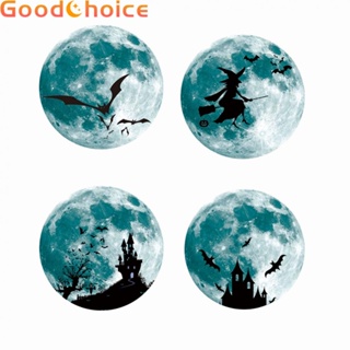 30cm Halloween Witch Bat Castle New Moon Wall Sticker Fluorescent Loop Glow