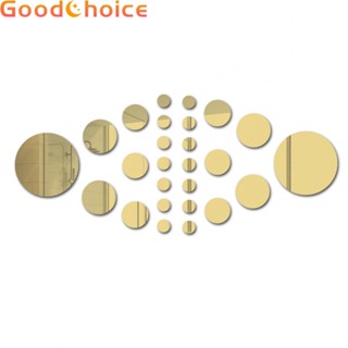 Customizable Circular Mirror Stickers 26PCS Self Adhesive Decals for Modern Home