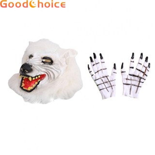 Headgear Realistic Wolf Head 27*15 Cm Claw Gloves Beast Cosplay Horror Party