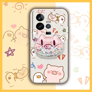 Cartoon Liquid silicone shell Phone Case For VIVO IQOO11 Skin-friendly feel Anti-fall Glitter ins protective case phone case