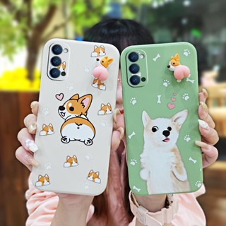 Skin-friendly feel Corgi PP Phone Case For OPPO Reno4 5G Skin feel silicone Simplicity Three-dimensional doll cute