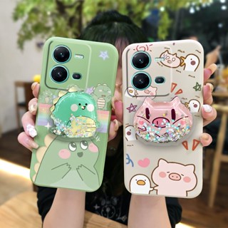 Rotatable stand The New Phone Case For VIVO V25 5G/V25E 4G/X80 Lite quicksand Skin feel silicone Glitter