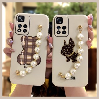 Bear bracelet Anti-fall Phone Case For Redmi Note11 Pro 5G/Note11Pro+/Mi11i India/Mi11i seres Simplicity Pearl bracelet