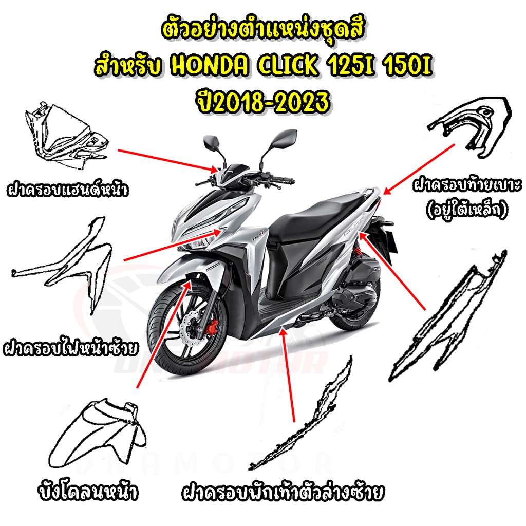 ชุดสี HONDA CLICK125I ปี2019 (สีน้ำเงิน) แท้เบิกศูนย์ - รูปที่ 6