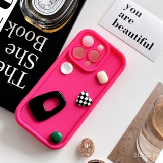 เคสป้องกันโทรศัพท์มือถือยาง แบบนิ่ม ลายหัวใจ สามมิติ สําหรับ iPhone 14promax 13 12 11 xs xr xsmax