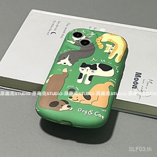 เคสมือถือ แบบนิ่ม ลายการ์ตูนสุนัข แมว สําหรับ iPhone 14 Pro Max 13 Airbag 12 Pro Skin Feel 11