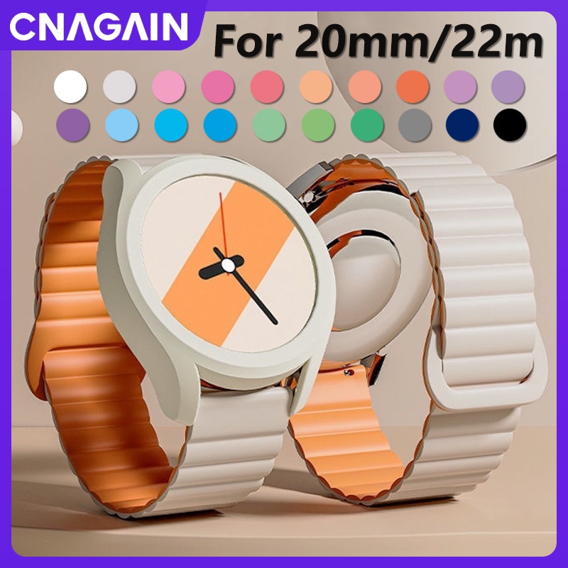 Cnagain สายนาฬิกาข้อมือซิลิโคน แม่เหล็กดูด 20 มม. 22 มม. สําหรับ Huawei watch gt glory magic2 millet color2 Samsung watch 6 5 4 Huami