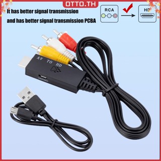 ✾ออตโต้✤【คุณภาพสูง】สายเคเบิลอะแดปเตอร์แปลง Hdmi เป็น RCA AV 1080p เอาท์พุต 720p 1 เมตร สําหรับกล้อง DVD LCD TV