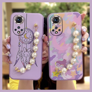 Bear bracelet Pearl bracelet Phone Case For Huawei Honor50 Camera all inclusive Back Cover Lens package Solid color