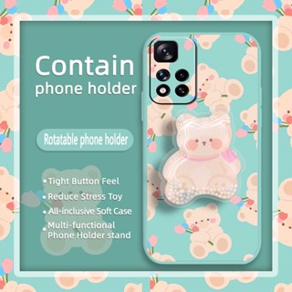 Rotatable stand The New Phone Case For Redmi Note11 Pro 5G/Note11Pro+/Mi11i India/Mi11i seres cute Liquid silicone shell