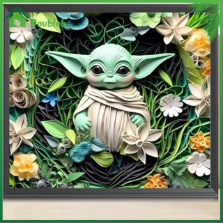 【Doub X ✮】ภาพวาดปักเพชร ทรงกลม ลาย Yoda 5D DIY สําหรับตกแต่งบ้าน ✮