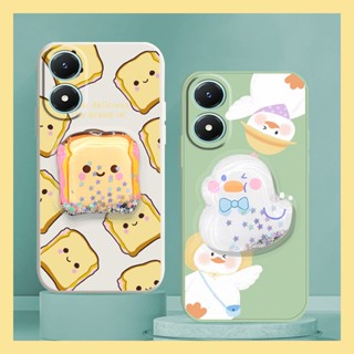 Liquid silicone shell protective case Phone Case For VIVO Y02S phone case Glitter Cartoon Anti-fall ins Simplicity quicksand