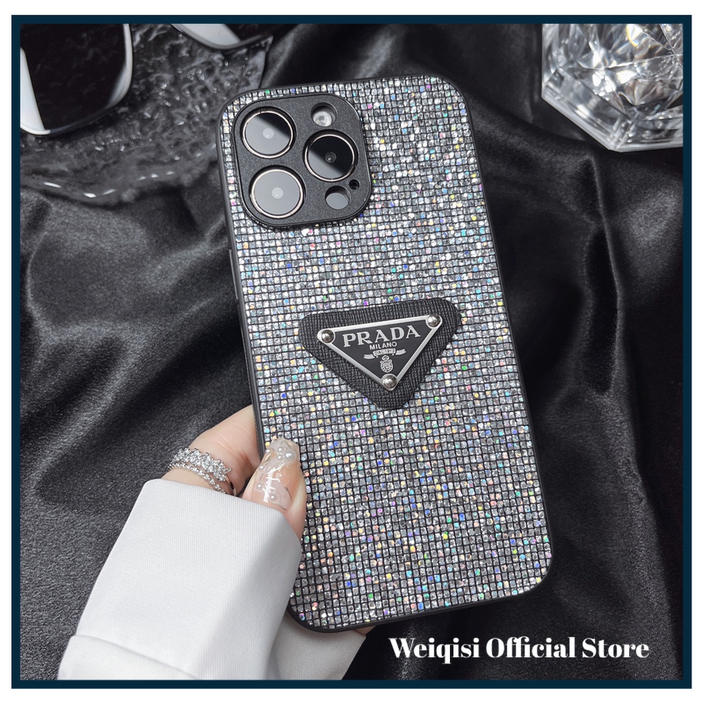 เคสโทรศัพท์มือถือ PC แข็ง ลายกลิตเตอร์ ทรงสามเหลี่ยม สําหรับ iPhone 14 Pro Max 14 Plus 13 Pro Max 12 Pro Max 11 Pro Max X XS Max XR 7 8 Plus
