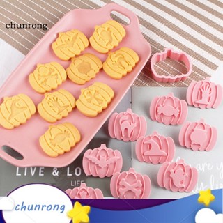 Chunrong ชุดอุปกรณ์ตัดคุกกี้ รูปแมวฮาโลวีน ใช้งานง่าย ปลอดภัย 9 ชิ้น