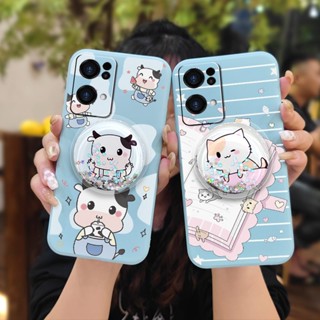 Skin feel silicone Anti-fall Phone Case For OPPO Reno7 Pro 5G phone case The New ins quicksand Cartoon protective case cute