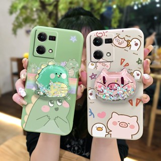 cute Rotatable stand Phone Case For OPPO Reno7 4G/F21 Pro 4G/Nova8 4G/F21S Pro 4G Anti-fall ins quicksand