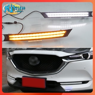 Rto ไฟเดย์ไลท์ LED 12V กันน้ํา สีเหลือง สําหรับ Mazda CX-5 CX5 2017-2020 CX-8 CX8