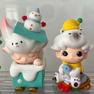 【ของแท้】ฟิกเกอร์ตุ๊กตา Popmart Moo Moo Christmas series 2020 แบบสุ่ม