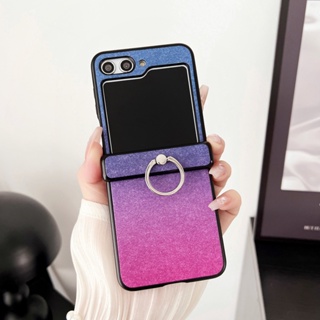 เคสป้องกันโทรศัพท์มือถือ แบบพับได้ ไล่โทนสี หรูหรา สําหรับ Samsung Galaxy Z Flip 3 4 5 5G Z Flip5