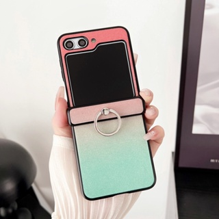 เคสป้องกันโทรศัพท์มือถือ แบบพับได้ ไล่โทนสี หรูหรา สําหรับ Samsung Galaxy Z Flip 3 4 5 5G Z Flip5