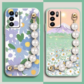 Pearl bracelet Back Cover Phone Case For OPPO A16/A16s/A54s phone case Anti-fall Bear bracelet Simplicity Nordic style