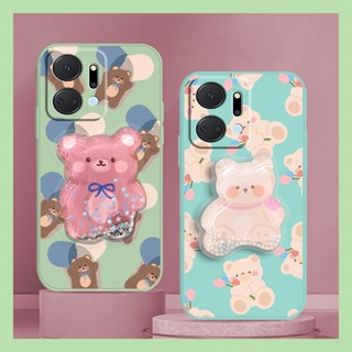 quicksand Skin feel silicone Phone Case For Honor X7a ins Simplicity Anti-fall phone case Cartoon The New Glitter