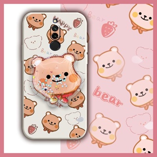 phone case Anti-fall Phone Case For Redmi 8 ins Skin feel silicone Cartoon Rotatable stand Liquid silicone shell cute