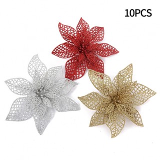 ⚡XMAS⚡Home Decorations Artificial Flowers Poinsettia Artificial Flower 10PCS