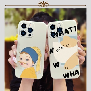 Solid color cat Phone Case For iphone14 Pro Lens bump protection Simplicity Cartoon cute soft shell Skin feel silicone