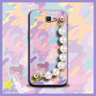 Skin feel silicone Pearl bracelet Phone Case For Samsung Galaxy J7 Prime/2/2018/ON7 2016/G610F Anti-fall soft shell