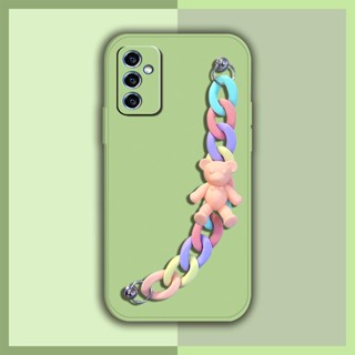 Nordic style soft shell Phone Case For Samsung Galaxy M52 5G/SM-M526B Skin-friendly feel Bear bracelet Anti-fall