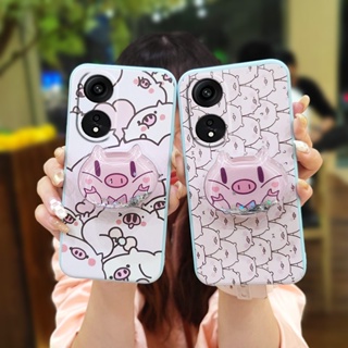 Skin feel silicone Glitter Phone Case For OPPO A1 Pro 5G/Reno8T 5G Simplicity Rotatable stand Anti-fall quicksand