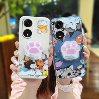 ins Rotatable stand Phone Case For OPPO A1 Pro 5G/Reno8T 5G Skin-friendly feel Glitter cute Simplicity Skin feel silicone