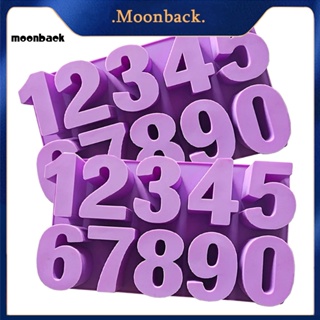 &lt;moonback&gt; แม่พิมพ์ซิลิโคน รูปตัวเลข 0-9 อุณหภูมิสูง สําหรับตกแต่งเค้ก ช็อคโกแลต Diy