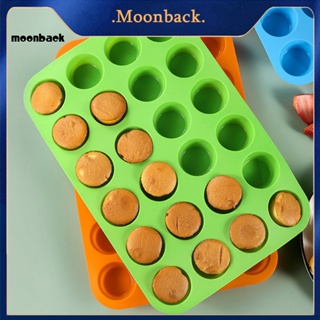 &lt;moonback&gt; ถาดแม่พิมพ์ซิลิโคน ปลอด Bpa 24 ช่อง ไม่เหนียวติด ทนทาน สําหรับทําคัพเค้ก และมัฟฟิน